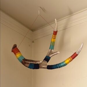 Colorful Wrapped Antler Decor